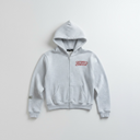 Cropped Zip Up Hoodie Grey Marle